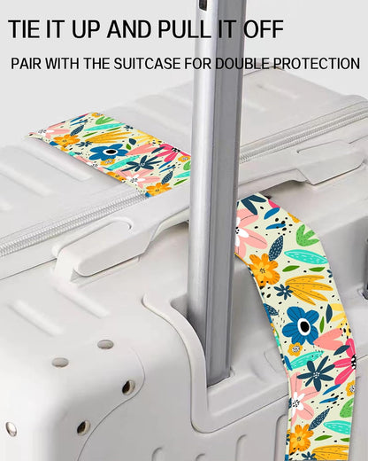 Luggage Straps for Suitcases, Adjustable Travel Belt, Durable Wide Luggage Strap, Cute Suitcase Strap Identifiers with Buckle, Bag Straps for Luggage, Cute Colorful Flowers