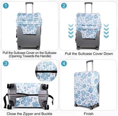 Pink Dino Suitcase Luggage Cover, Thick Suitcase Cover for Carry on Luggage Protector Fits 18-30 Inch Case