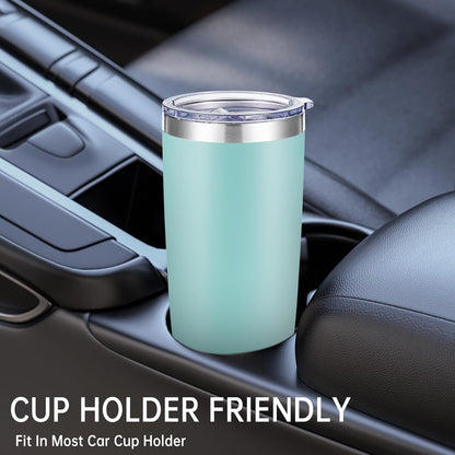 20 oz Tumblers Bulk Stainless Steel Tumbler with Lid Double Wall Vacuum Insulated Coffee Mug 20oz Powder Coated Cup for Hot and Cold Drinks, Turquoise, 12 pack