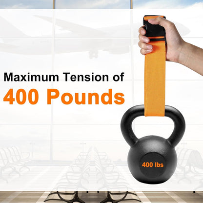 8 Pack Luggage Straps and Tags Set (4 Straps, 4 Tags), Luggage Straps for Suitcases TSA Approved Suitcase Belt Luggage Tags, Orange