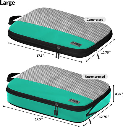 Large Compression Packing Cubes for Travel - 5 Pcs set of Packing Cubes Compression, Carry on Suitcase Organizer Bags - Travel Cubes Organizer Bags for Luggage