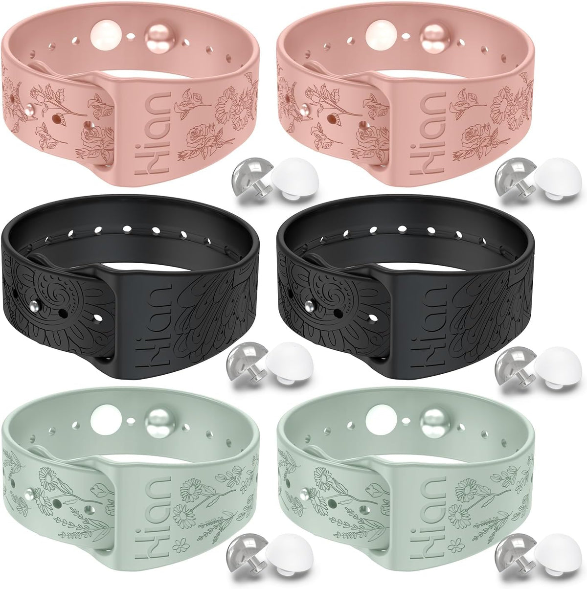 Motion Sickness Bracelets Sea Sickness Wristbands for Motion Sickness / Morning Sickness /Pregnancy Nausea Anti Nausea Wristband Acupressure Nausea Bands Motion Sickness Bands(3Pairs-Pink+Black+Beryl)