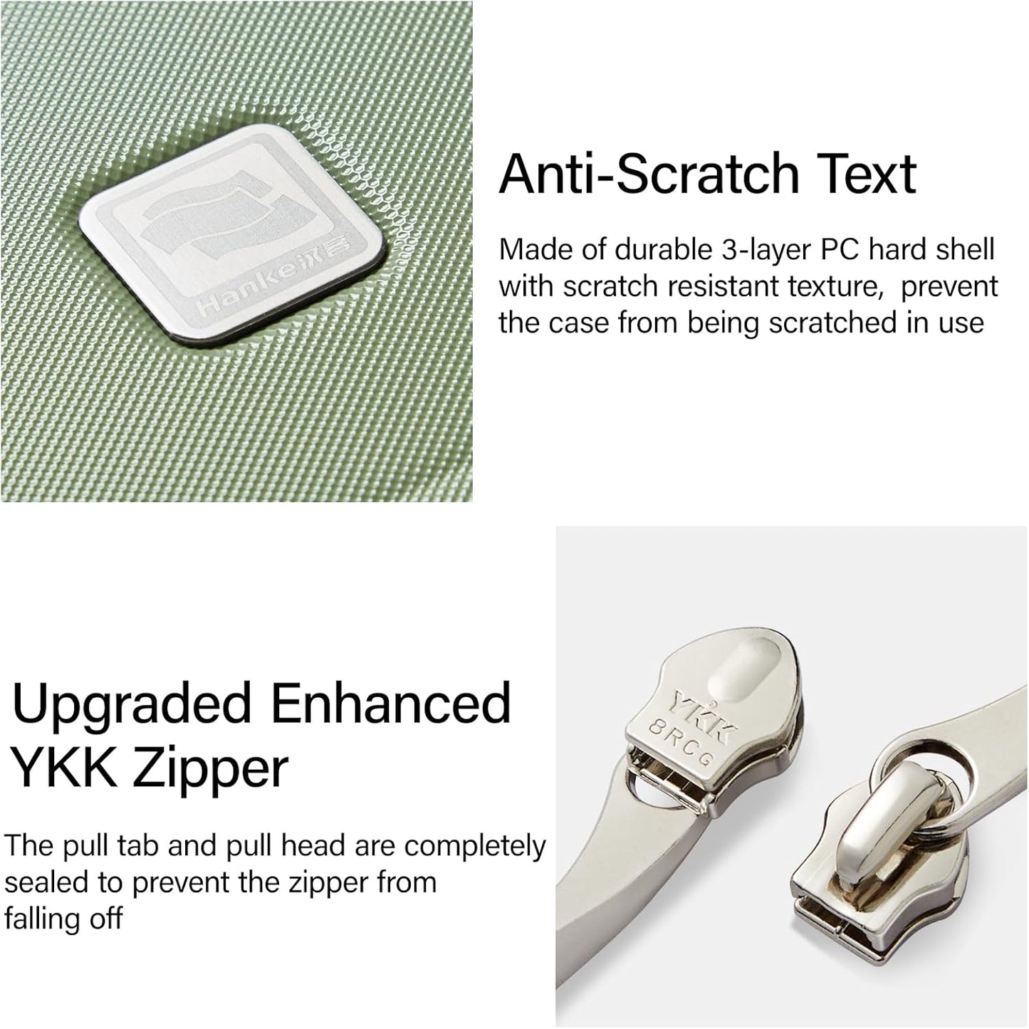 Hanke Top Opening Carry On Luggage, 20 Inch Zipperless Aluminum Frame Wide Handle Luggage, All-PC Hard Shell Trunk Suitcase with Spinner Wheels, TSA Airline Approved (Bamboo Green, 40L)