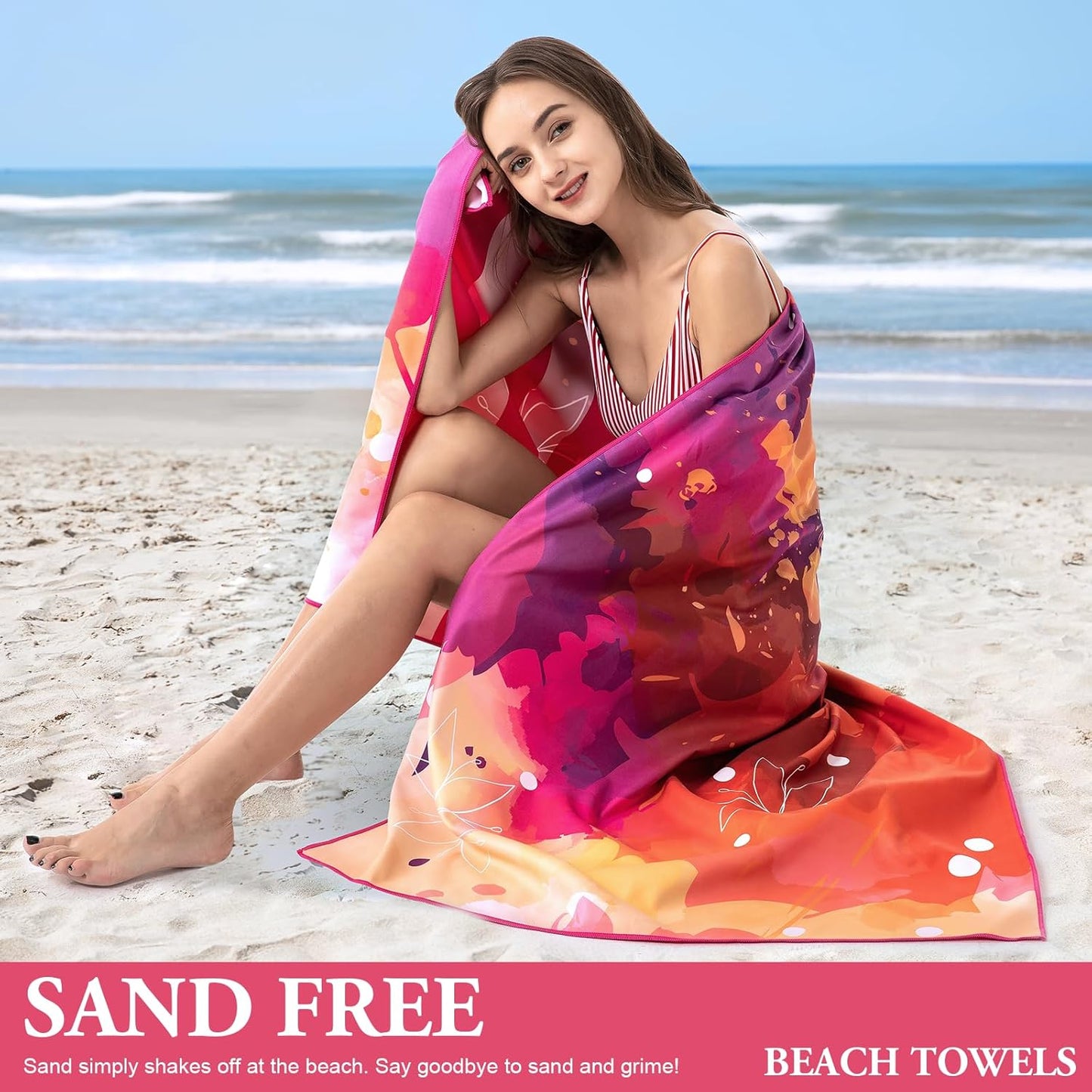 Your Choice Microfiber Quick Dry Sand-Free Beach Towel for Adults & Kids (67x35 Inch, 60x30 Inch) - Oversized, Compact, Lightweight, Absorben