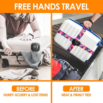Adjustable Travel Luggage Strap Suitcase Belt Travel Bag Accessories 1.96 in W x 6.23 ft L