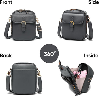 1060 Leather Crossbody Bags for Women Anti-Theft Vegan Purse with Card Slots, Travel Shoulder Bag, Waterproof Crossbody Purse