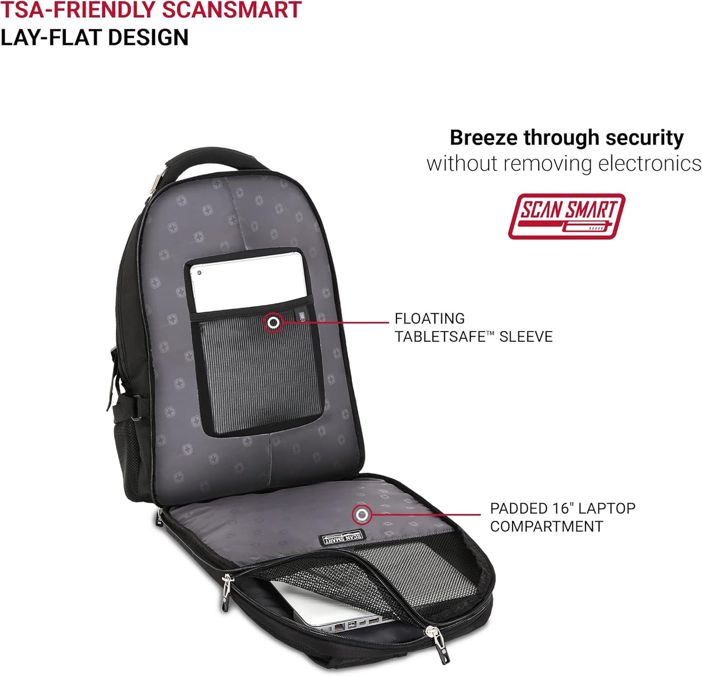 SwissGear 2769 Scansmart Backpack, Black, 17.5-Inch