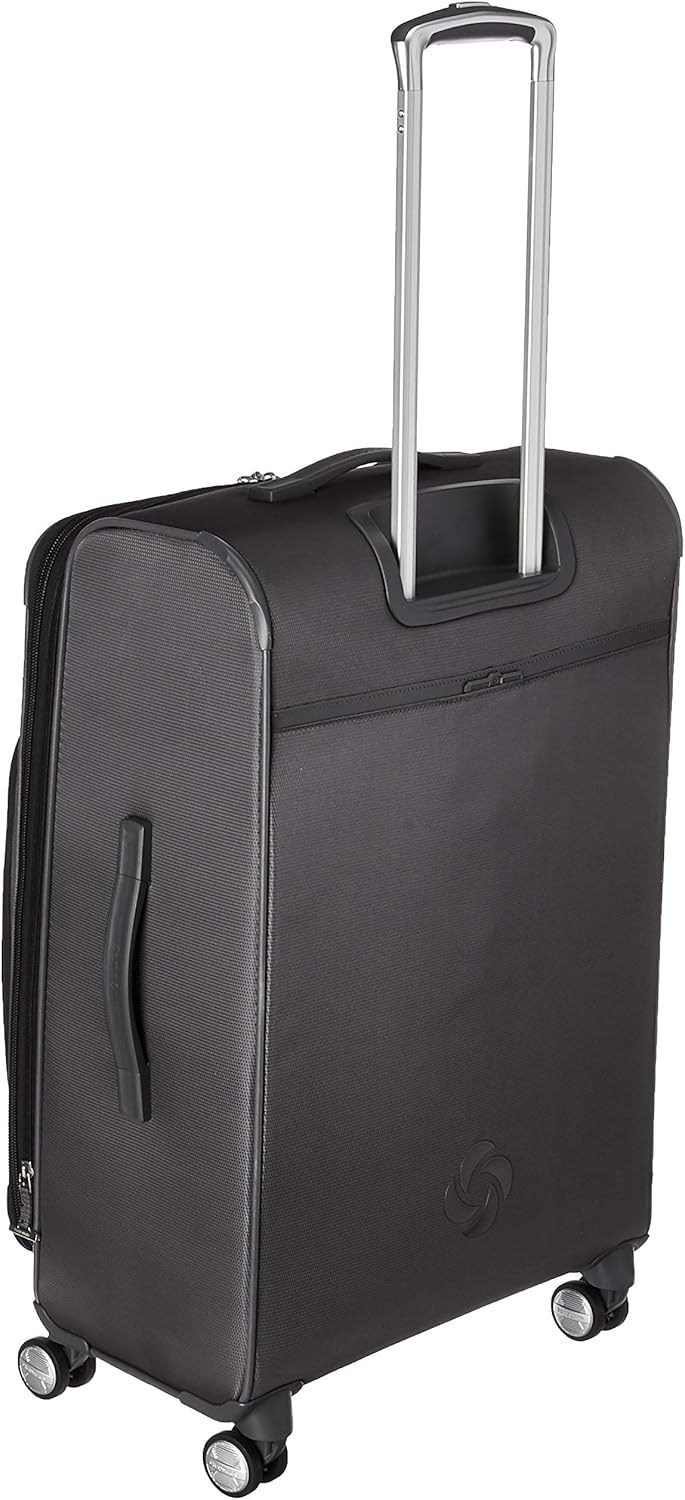 Samsonite Solyte DLX Softside Expandable Luggage with Spinner Wheels, Mineral Grey, Checked-Medium 25-Inch