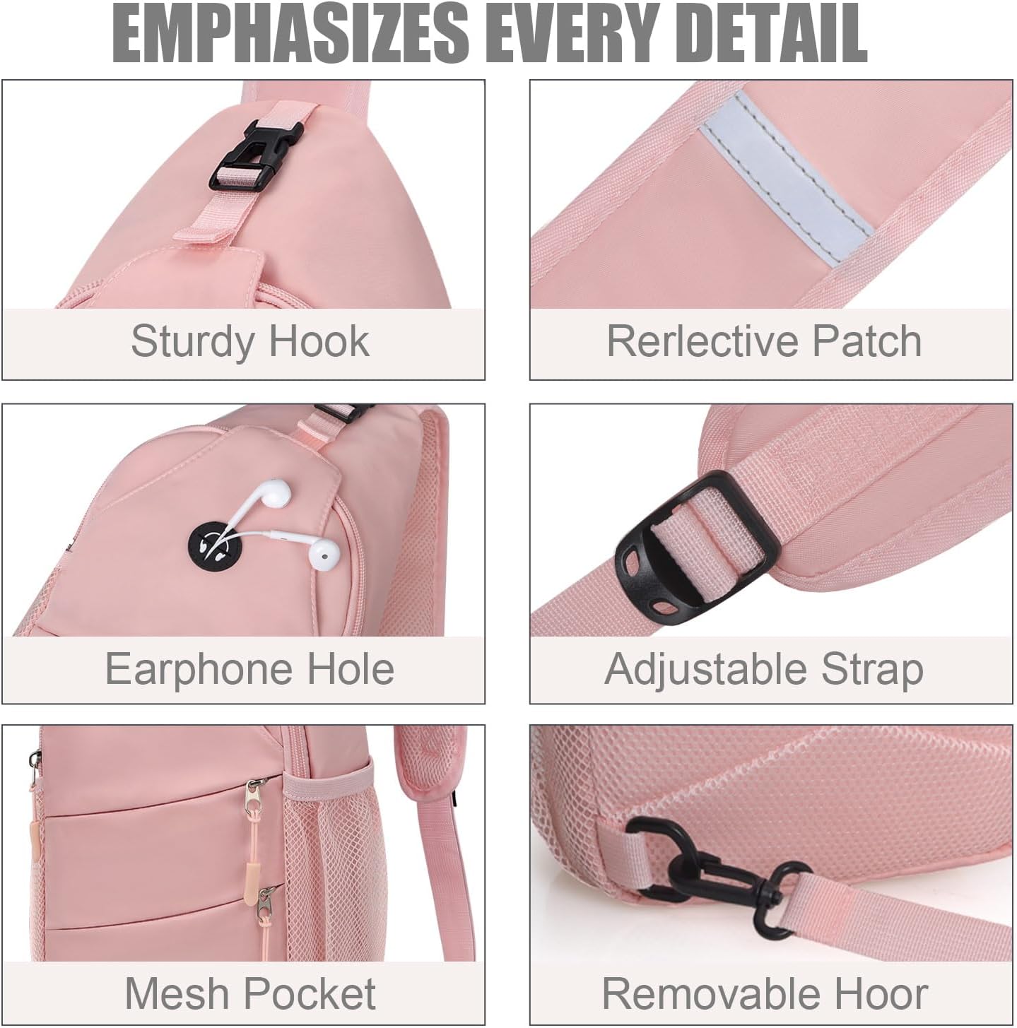 Crossbody Bags for Women Men Trendy Sling Bag Bakpack Casual Chest Bag with Convertible Shoulder Strap