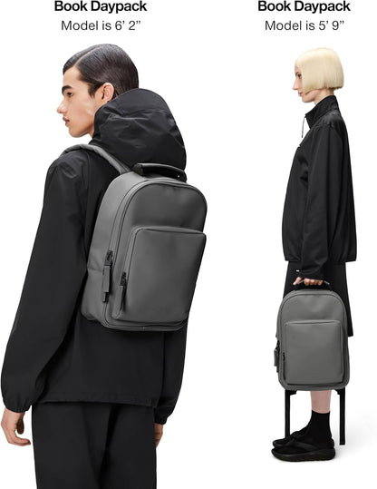 RAINS Regular Book Daypack, Backpack, Laptop Bag, Waterproof, 2 Year Warranty, Black