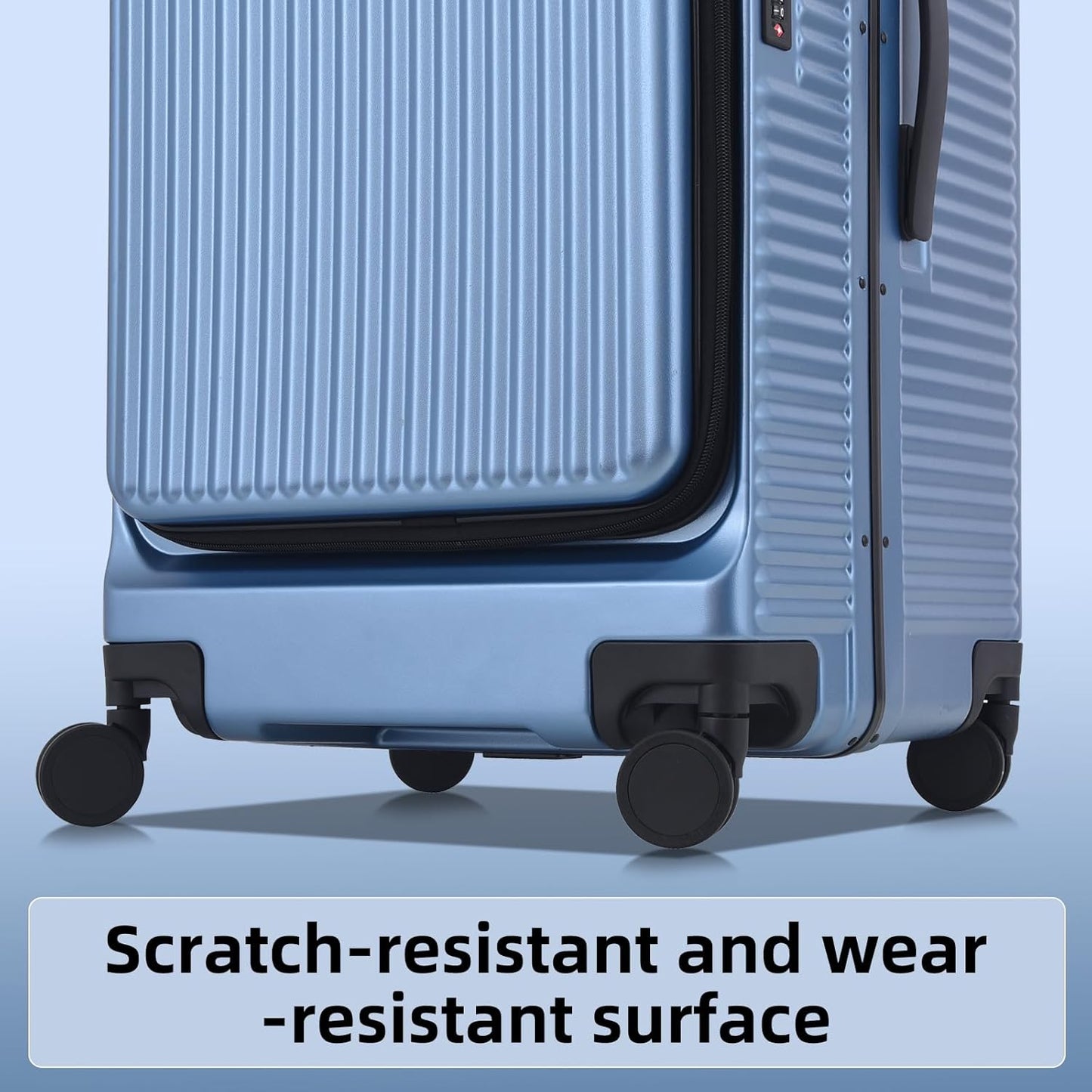 2 pieces 20/29 Aluminum Frame Carry On and Checked Luggage Set with Side Opening,Lightweight Hardshell ABS+PC Trunk Suitcase with TSA Lock, 360° Universal Wheels & Adjustable Handle,Dark Blue