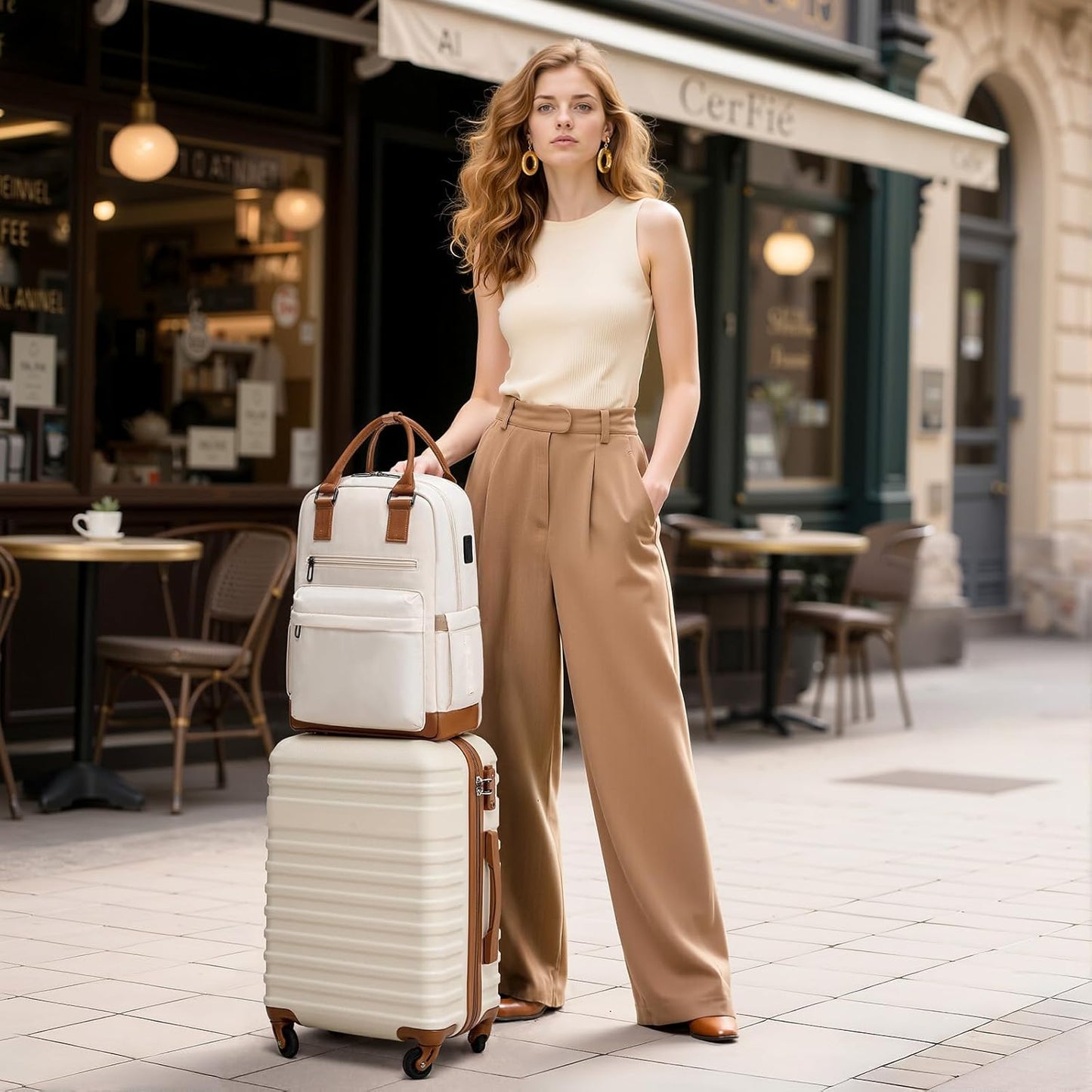 Coolife Luggage Sets Suitcase Set 3 Piece Luggage Set Carry On Hardside Luggage with TSA Lock Spinner Wheels (Navy, 3 piece set (BP/TB/20))