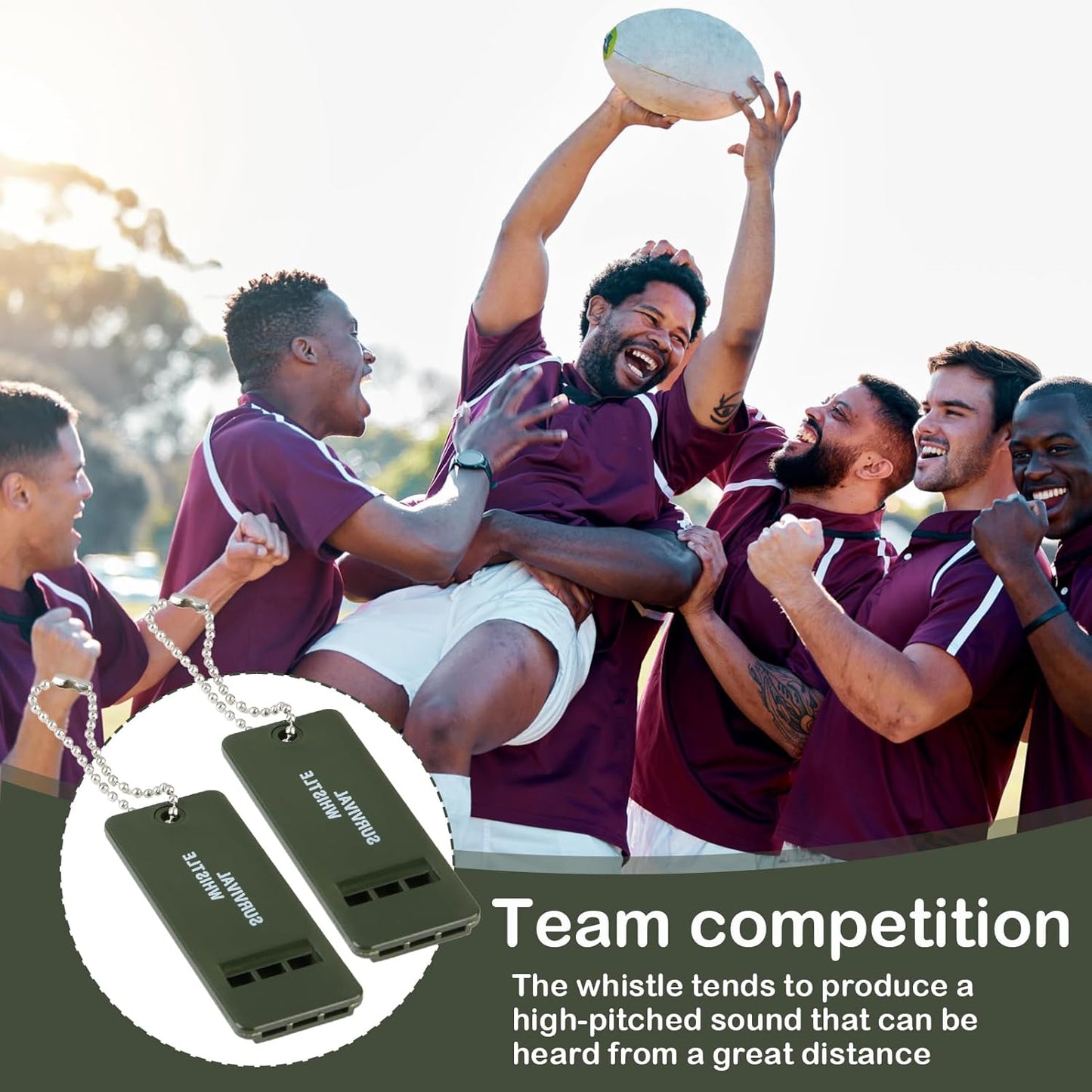 120 dB Emergency Whistles for Teachers, Flat Self Defense Safety Whistle Keychain for Women Outdoor Hiking Dog Signal