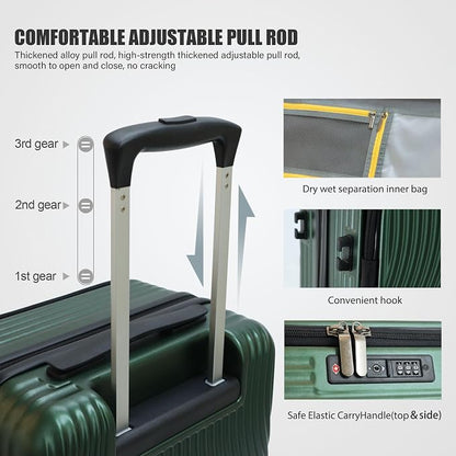buy 0ne get 0ne free! 20 Inch Expandable Carry on Luggage PC Hard Shell TSA - Image 4