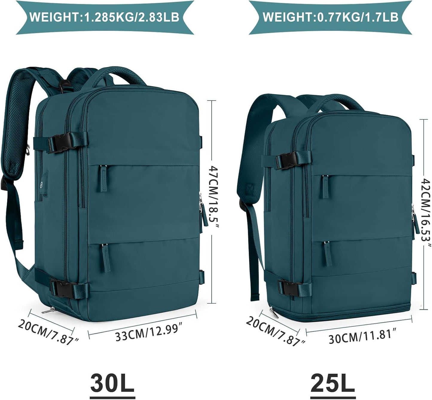 coowoz Travel Backpack For Women Men,Carry On Backpack,Hiking Backpack Waterproof Outdoor Sports Rucksack Casual Daypack Travel Essentials(Peacock Blue)