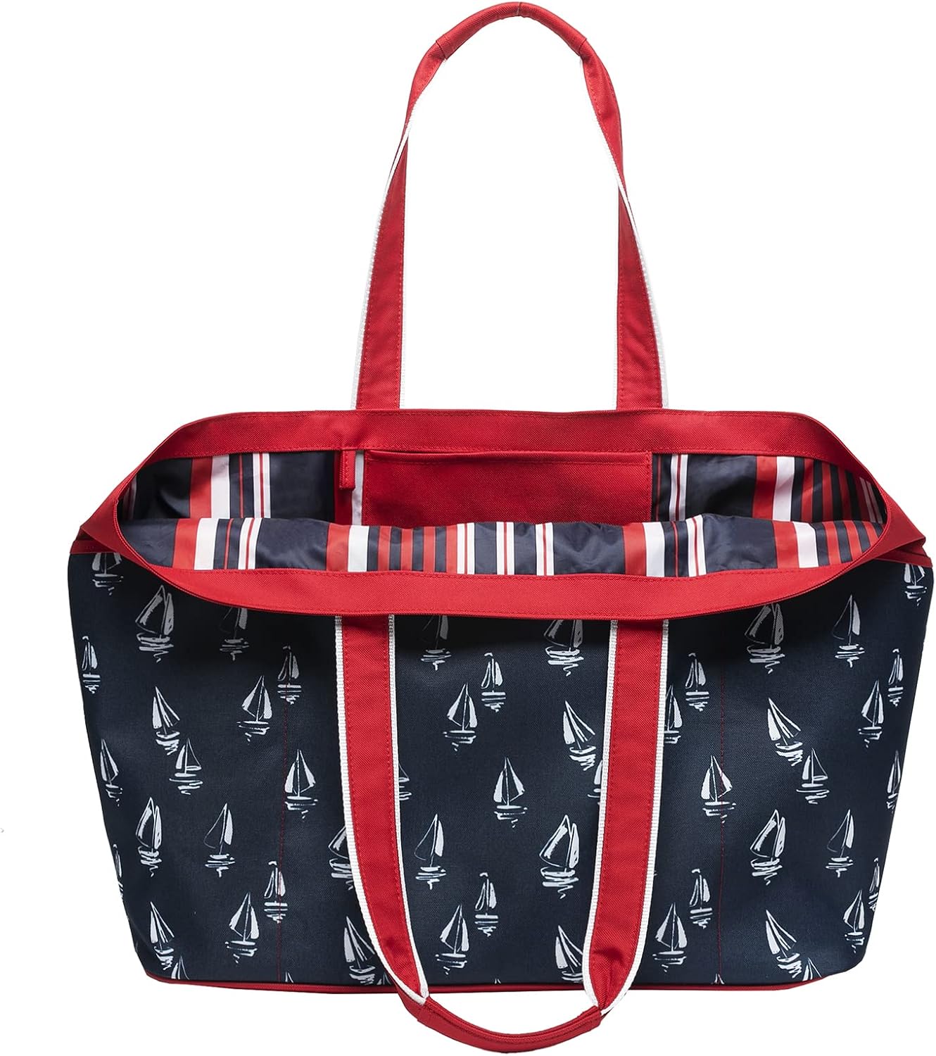 geckobrands Oversized Beach Tote – Large and Stylish Beach Bag with 4 Exterior Pockets and Zippered Internal Compartment