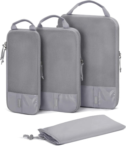 BAGSMART 6 Set Compression Packing Cubes - Lightweight Travel Essentials, Durable Luggage Organizer