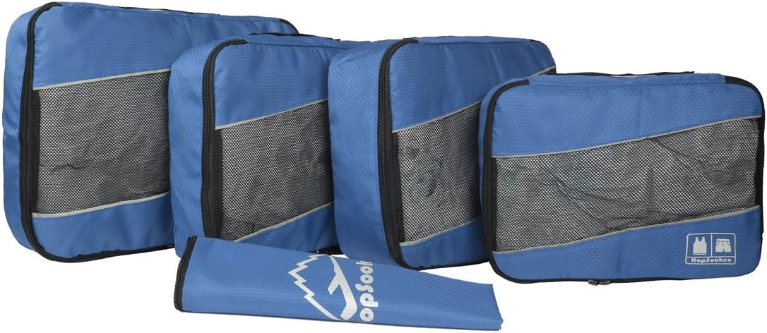 5 Set Packing Cubes for Travel Large Suitcase Luggage Organizer Bags Travel Accessories Vacation 4 Cubes 1 Laundry Pouch Bag