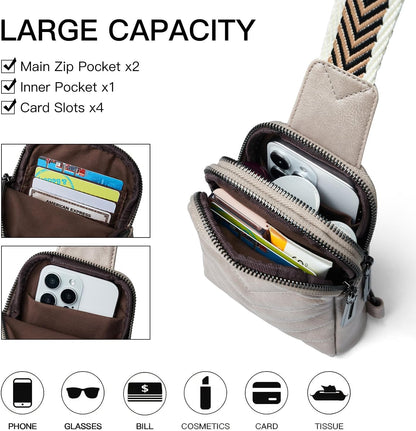 7L Sling Bag for Women Men Leather Small Sling Backpack Daypack Anti Theft Fanny Pack Crossbody Purse Travel