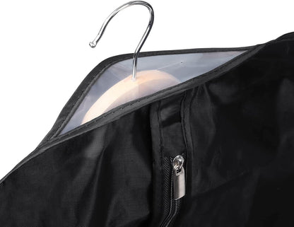 Univivi Garment Bag 60 inch Lightweight Suit Bags for Closet Storage, 8 Pack Garment Bag for Dresses Long with Zipper and Eye-Hole Carry Handles for Folding for Tuxedos Coats Dresses, Black