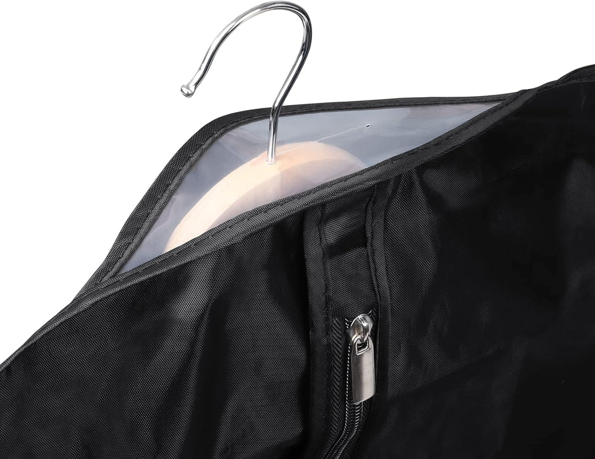 Univivi 16 Pack Suit Garment Bag for Men, 40-Inch Suit Cover Bag Garment Bag for Multiple Suits for Closet Storage with Clear Window for Suit Jacket, Skirt, Shirt and Coat, Black, UN0755