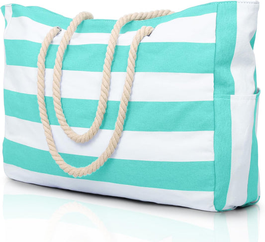 Becokan Beach Bags for Women Large Waterproof Beach Tote Bag Zipper Beach Bags Waterproof Sandproof Swim Pool Bag Large Tote