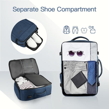 55L Extra Large Travel Backpack for Men & Women, 60L Expandable Big Capacity For Airplanes, Travel Gifts for Men Women, Carry On Backpack Fits 18.4 Inch Laptop, Luggage Suitcase Daypack Bag, Blue