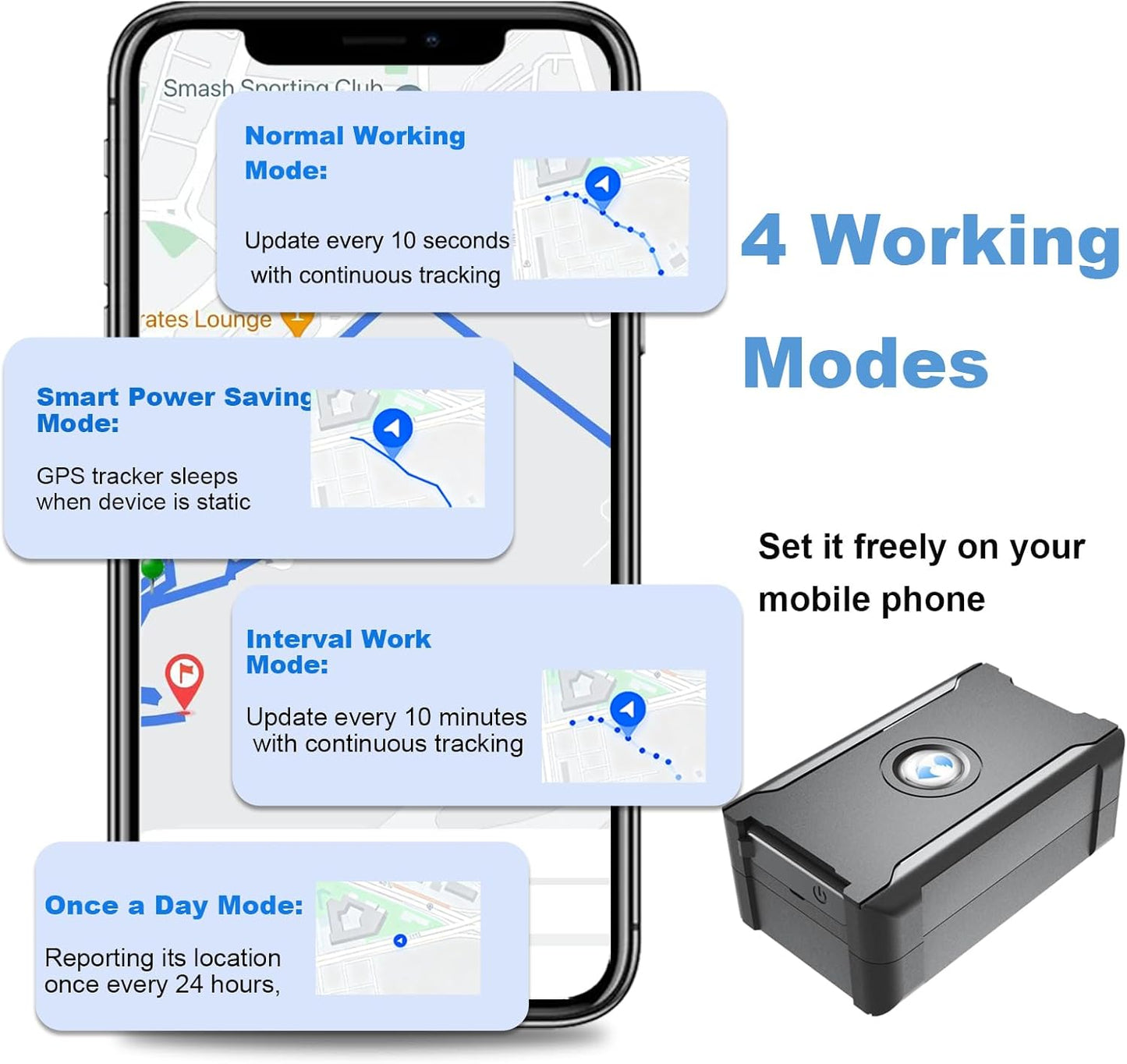 GPS Tracker for Vehicles Cars Long Battery Life to 90 Days, Strong Magnet, Unlimited Range, Geo-Fence, 4G Real Time Car Tracker Device Hidden Vehicle Tracking Devices, Subscription Needed