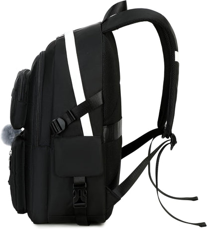 Girls Backpack Stylish Schoolbag Set for College or High Student Laptop Backpack for Women Black