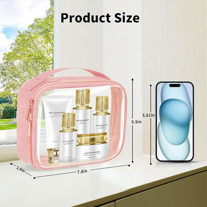 TSA Approved Travel Toiletry Bag, 4 Pack Clear Makeup Bags - Image 2