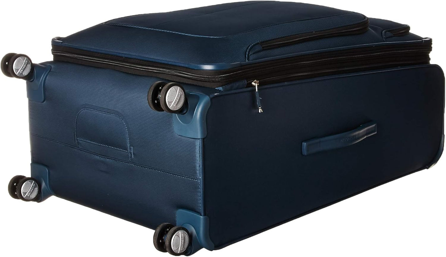 Samsonite Solyte DLX Softside Expandable Luggage with Spinner Wheels, Mediterranean Blue, Checked-Large 29-Inch