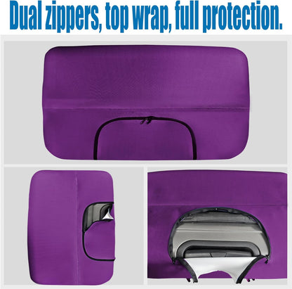Travel Luggage Cover Thicker Spandex Suitcase Protector Elastic Washable Baggage Covers (S/M/L (for 19-28 inch luggage), Purple Eye)