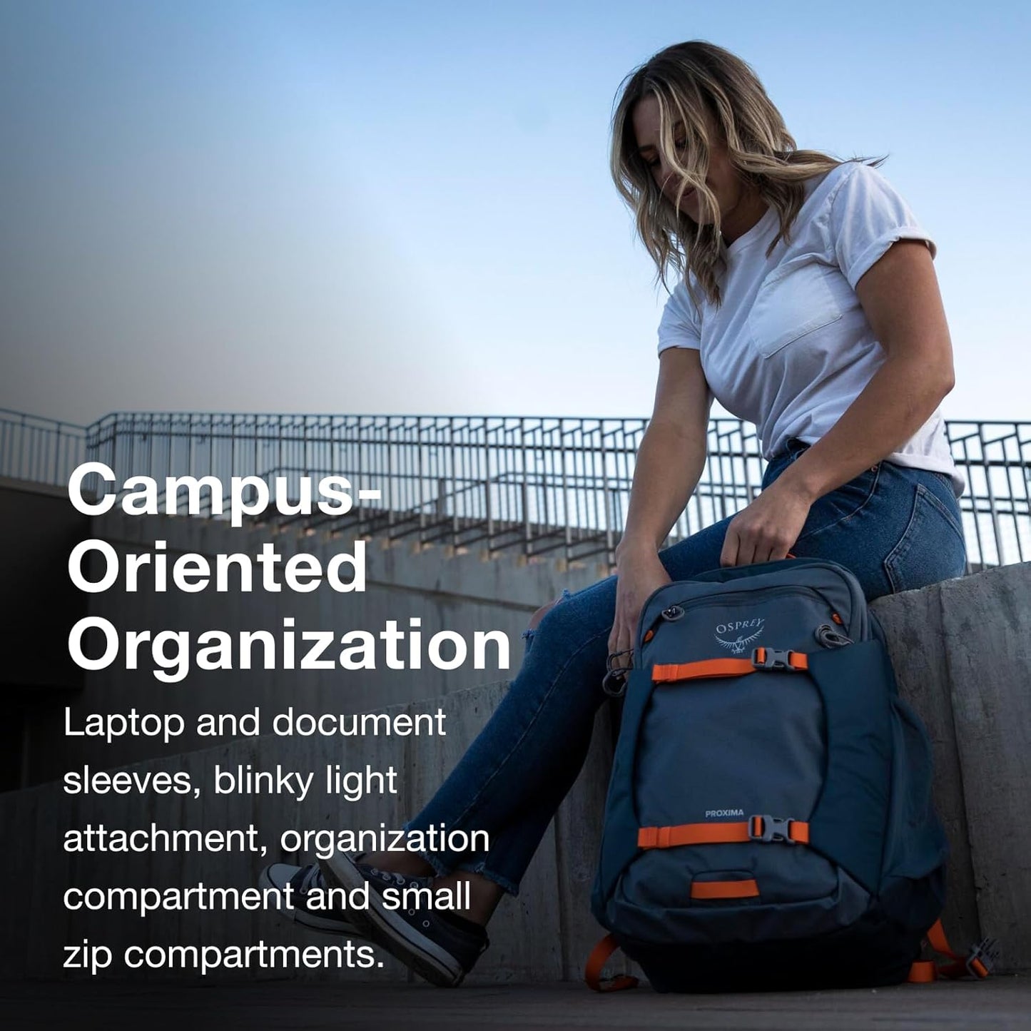 Osprey Proxima 30L Campus Laptop Backpack - Organized Everyday Pack with Tech Storage, Water Bottle Pockets, and Comfortable Carry - Perfect for School, Commuting, and Travel, Firestarter Orange