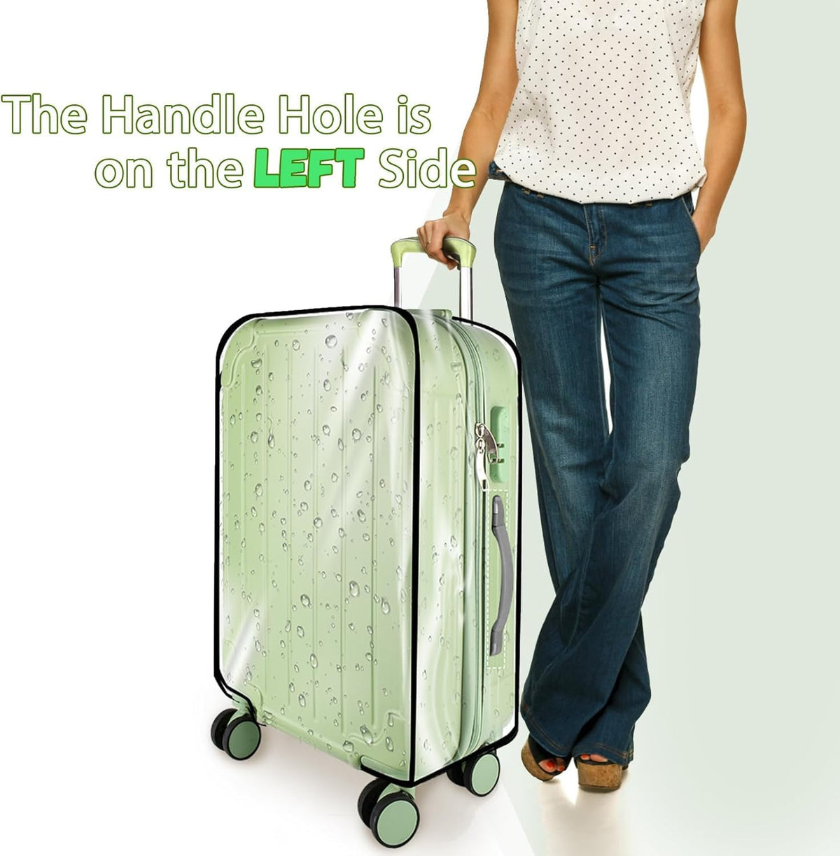 Thicken Clear Luggage Cover Protector, 24" PVC Luggage Covers for Suitcase Waterproof Dustproof Anti-scratch Travel Suitcase Covers Case for Wheeled Luggage