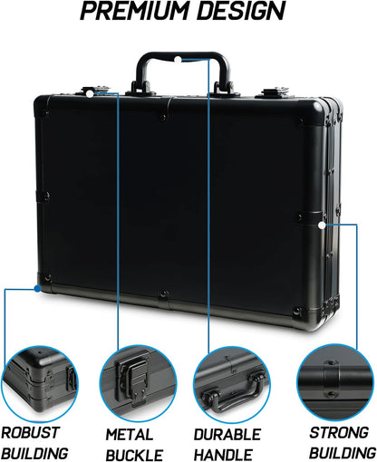 15 slots Watch organizer Case, Aluminum watch storage box, hard watch travel box, padded case for watch display and organization