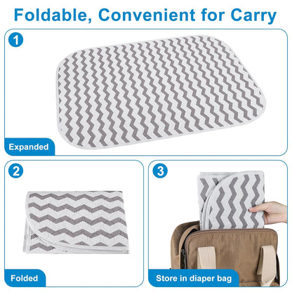 Accmor Baby Diaper Changing Pad, 27" x 20" Waterproof Baby Changing Mat, Wipeable Portable Diaper Changing Pad for Travel