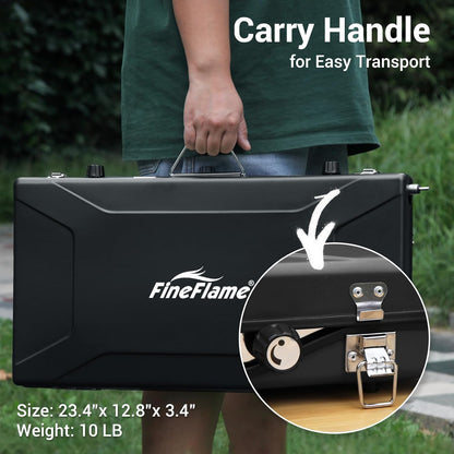 Camping Stove, 3 Burners Propane Portable Camp Stove with Regulator & Griddle, Push-Button Instant Ignition, Portable Camp Grill, Adjustable Burners for Camping Cooking (BLACK-20400 BTUs)