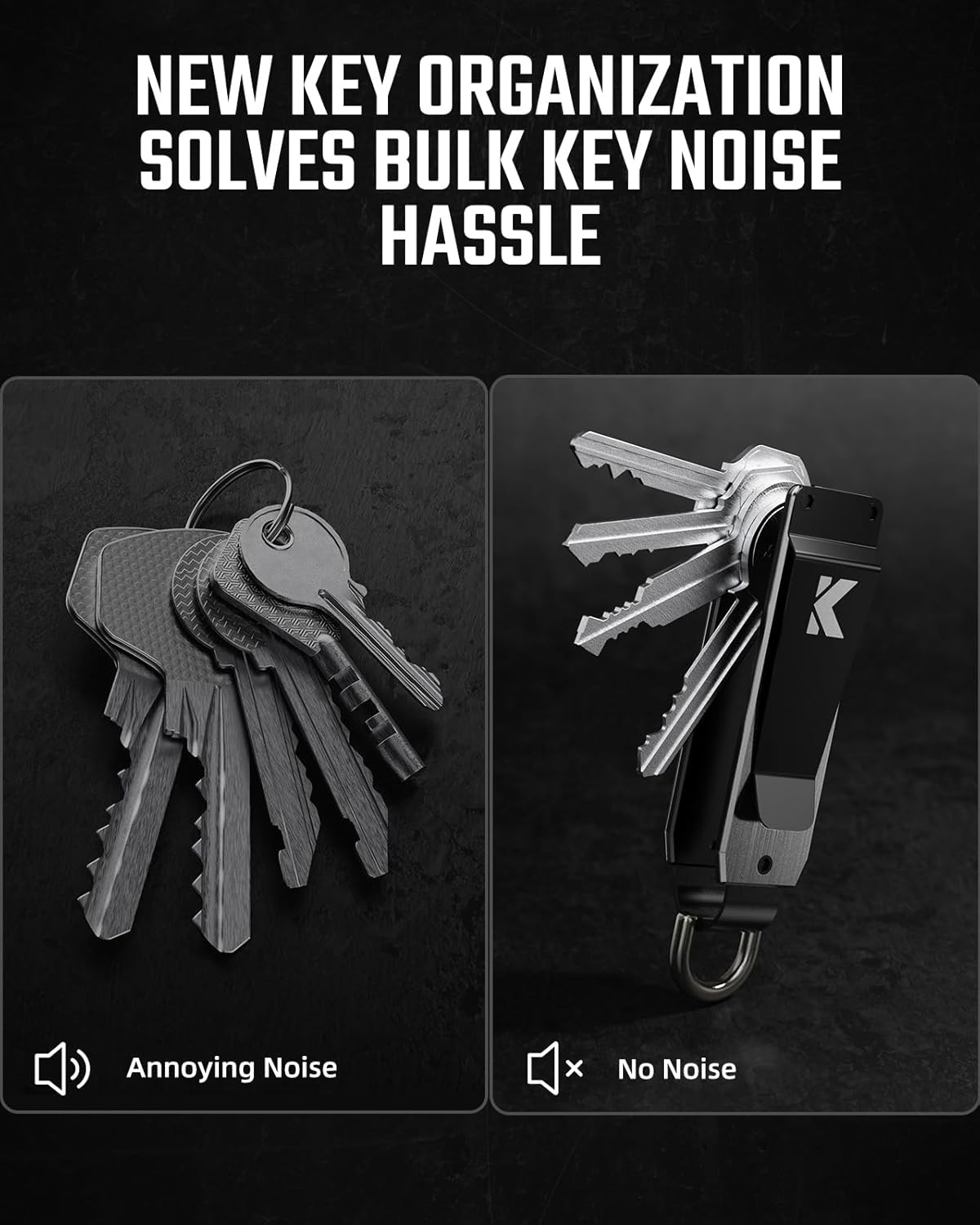 Key Organizer for Men Compact Key Holder Minimalist Key Case Metal Key Chain Key Holder for Keychain Secures 2-5 Keys