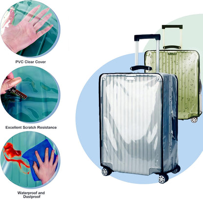 20 Inch Luggage Covers for Suitcase TSA Approved,Carry On Luggage Cover Protector Suitable 20-21 inch Clear 1.5mm Thickness Protector Bag PVC Clear Suitable for Long Travel Accessories