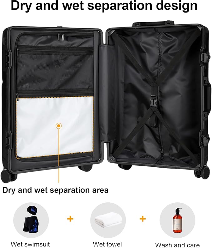 2-Piece Hardshell Zipperless Luggage Set, 20/26" Aluminum Frame Hardshell - Image 4