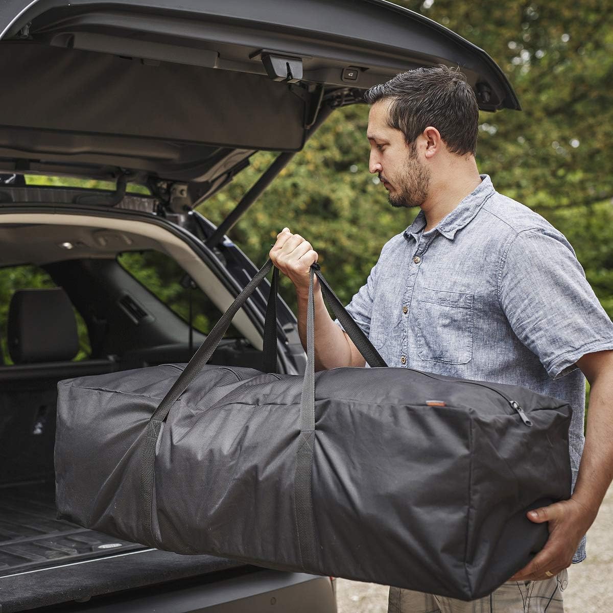 INFANZIA 45inch Sports Duffel Travel Bag, 115L Extra Large Duffel Luggage Bag with Upgrade Zipper, Water Resistant & Foldable Equipment Storage Bag for Camping Tent Tripod Fishing, 2PCS