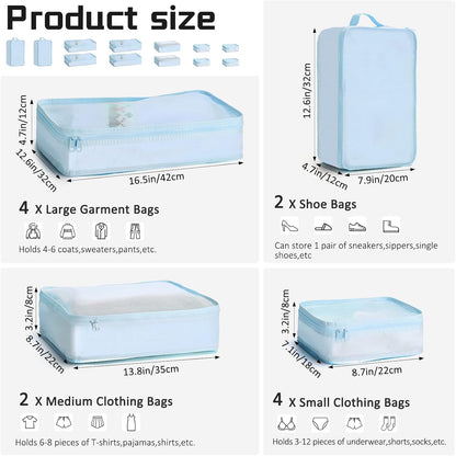 Reginary 6 Set Travel Packing Cubes Luggage Organizer Set Lightweight Suitcase with Shoe Bag for Clothes Toiletries