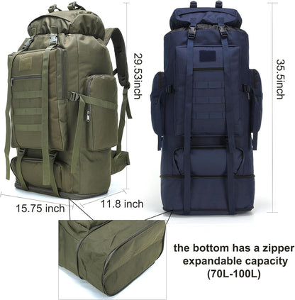 Hiking Backpack for Men 70L/100L Camping Backpack Military Rucksack Molle 3 Days Assault Pack for Climbing