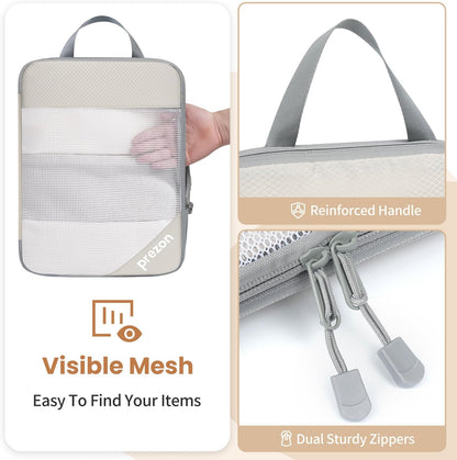 8 Set/6 Set/4 Set Compression Packing Cubes for Travel, Lightweight Vacation Travel Essentials, Travel Accessories for Suitcase Organizer Bags Set, Durable Luggage Organizer