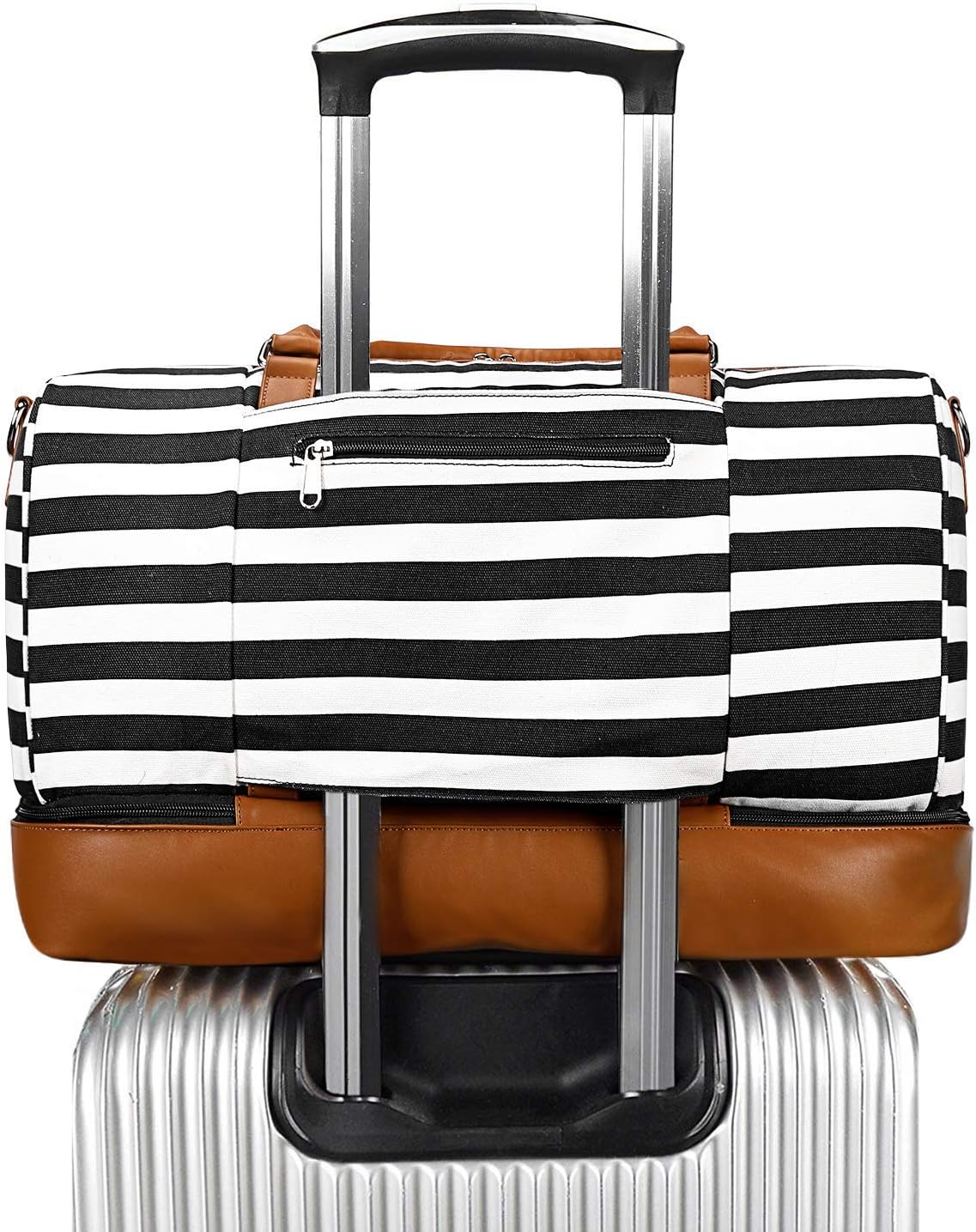 Newshows Women Weekender Bag Canvas Travel Duffel Bag Overnight Carry On Tote with Luggage Sleeve