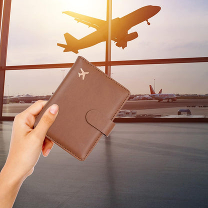 Melsbrinna Premium Leather Passport Holder Covers Case, Waterproof Rfid Blocking Travel Wallet Passport Holder with Pen Holder, Cute Passport Book for Women/Men