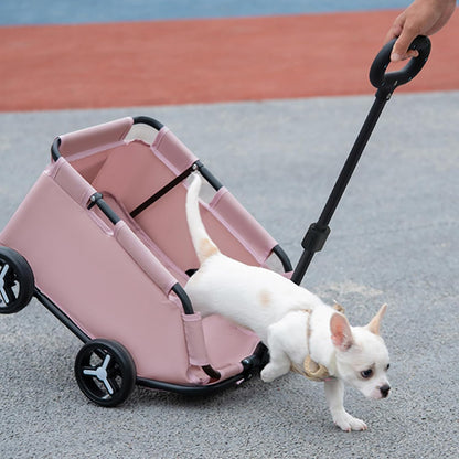Dog Stroller 4 Wheels Folding Dog Cart Pet Stroller for Travelling Shopping Walking Playing for Small Dogs Cats (Plaid Blue)