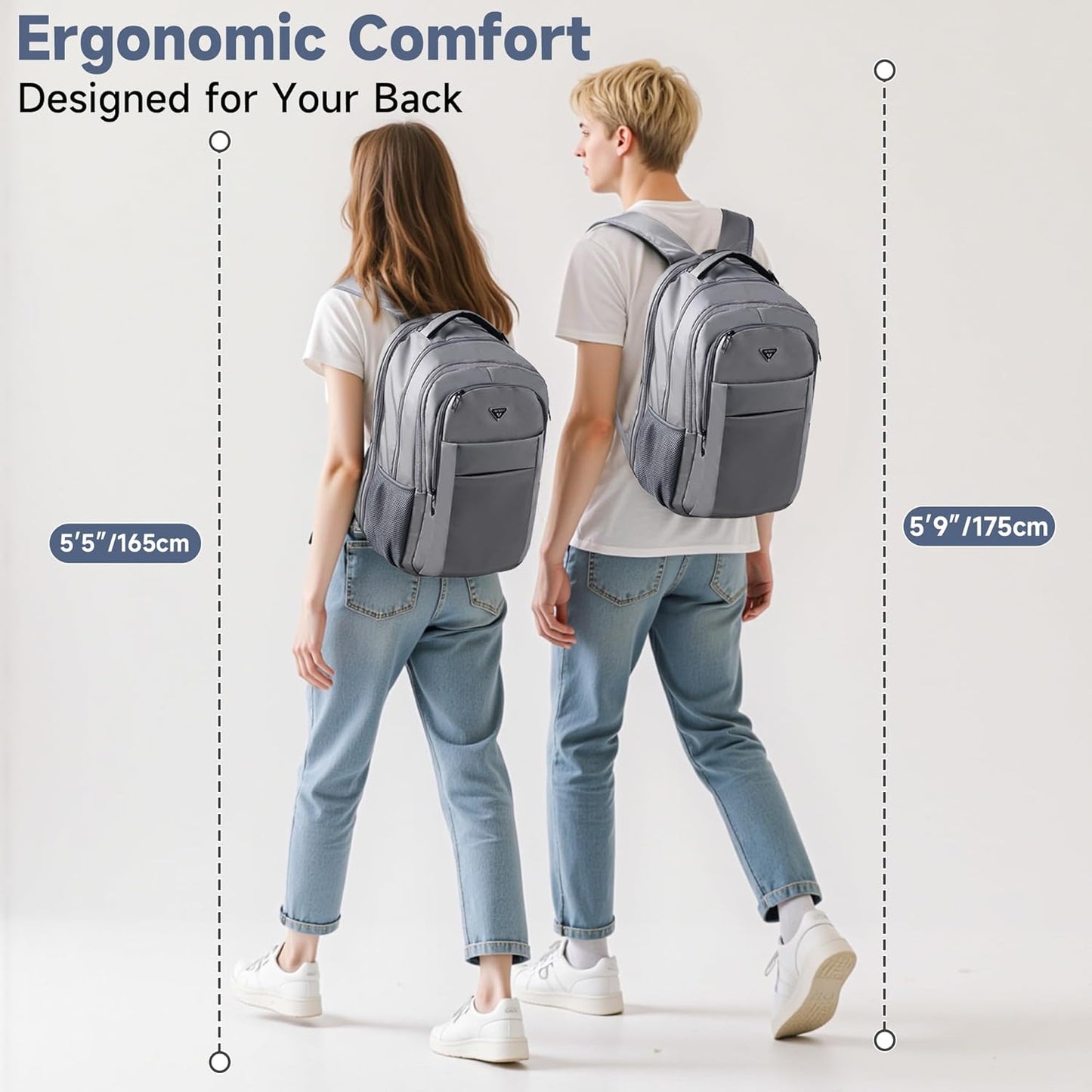 Multipocket TSA Travel Laptop Backpack for Men, Anti-Theft Business Daypacks, Airline Approved Personal Item Work Bag,Water Resistant 16 Inch Work Computer Backpack