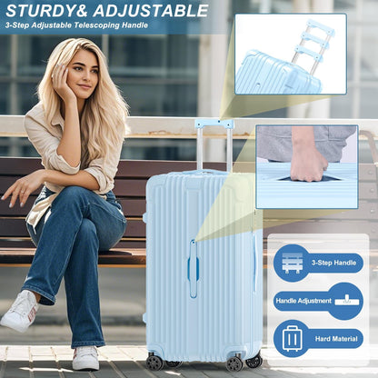 Krute Luggage Sets 2 Pieces PC+ABS Hardshell Suitcase with Spinner Wheels TSA Lock Carry On Suitcase Set 20+28 Inch Luggages