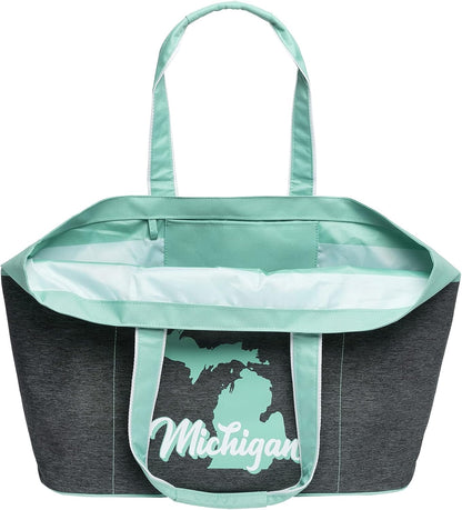 geckobrands Oversized Beach Tote – Large and Stylish Beach Bag with 4 Exterior Pockets and Zippered Internal Compartment